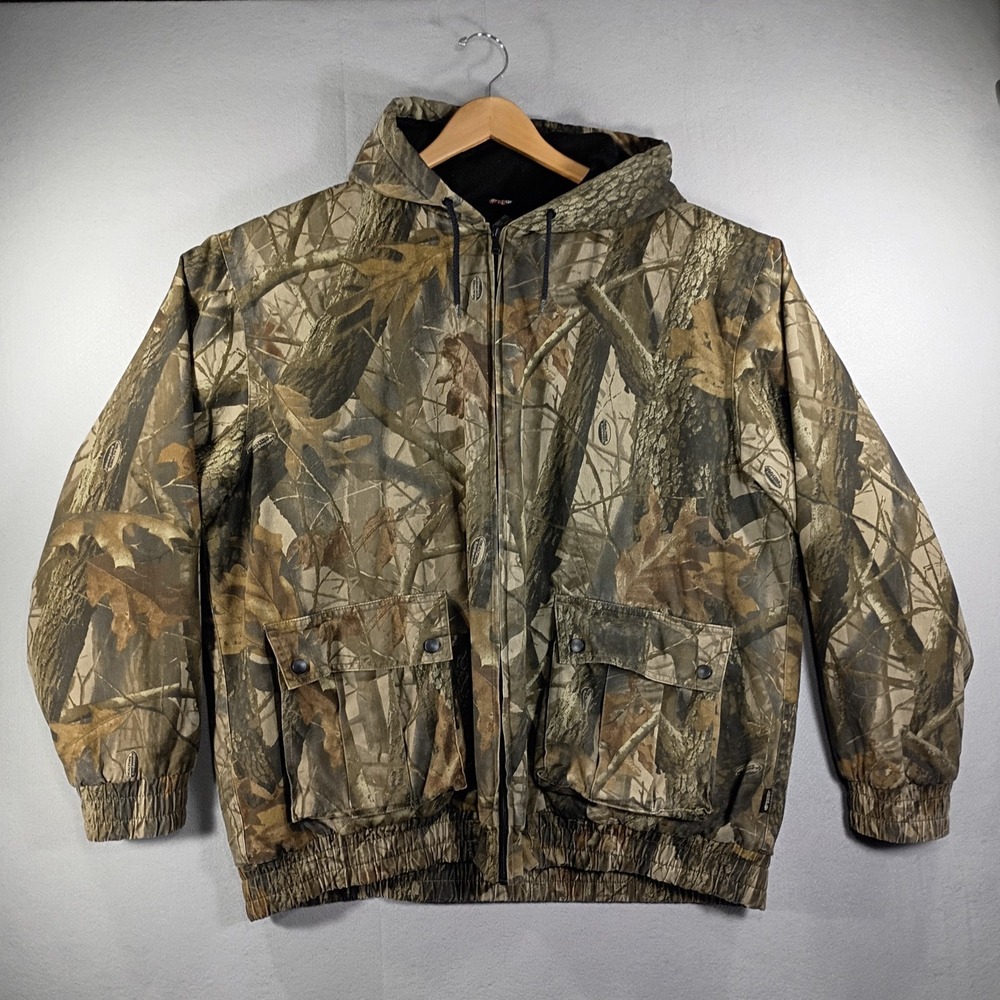 Vintage Outfitters Ridge Real Tree Camo Hooded Jacket XL (46-48) 100% Cotton